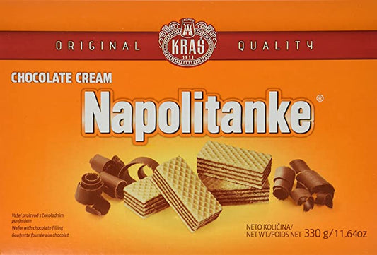 KRAS Napolitanke Chocolate Cream Wafers, 330 g | 11.64 oz