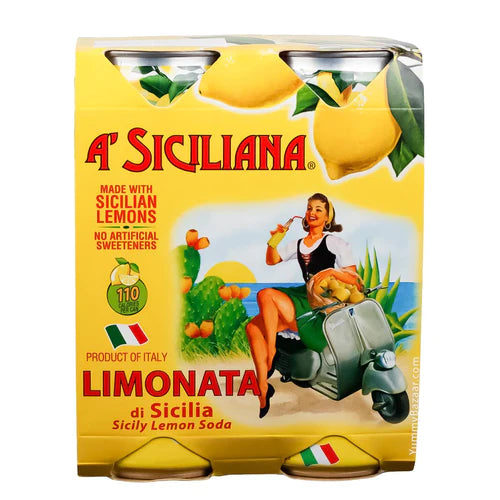 A' Siciliana Limonata Sicilian Lemon Soda , 4 x 11.2 fl oz (1.3 l)