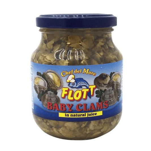 Flott Baby Clams in Natural Juice, 9.7 oz | 270 g