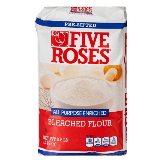 Five Roses Bleached Flour, All Purpose Enriched, Pre-Sifted 5.5 lb