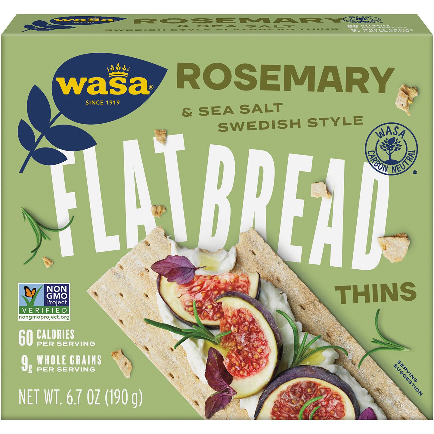 Wasa Rosemary & Sea Salt Flatbread Thins - 6.7 OZ 10 Pack