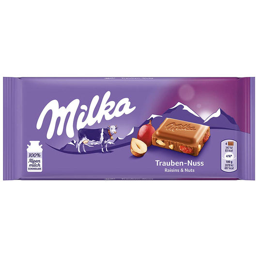 Milka Nuts and Raisins, 100 g