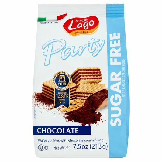 Lago Party Chocolate Sugar Free Wafers, 7.5 oz | 213 g